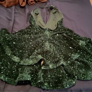 Elegant Green Sequin Dress